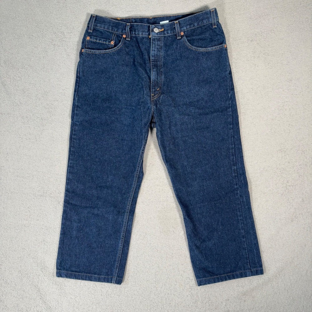 Levi Strauss 505 Regular Fit Straight Leg Mens Fits 34x22 Jeans Dark Wash Denim